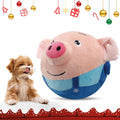 2025 Upgrade Active Moving Pet Plush Toy, Squeaky Dog Ball Toy Interactive Dog Toy for Boredom Pet Bouncing Ball Plush Toy, Pig Plush Sound Electronic Dogs Toy Pets Balls Toy
