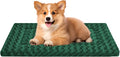 Washable Dog Bed Plush Orthopedic Outdoor Crate Mat with Non-Slip Bottom,Luxe Soft Kennel Pad for Pets,Cozy Cage Cushion & Pet Sleeping Mattress Large Sized,Medium,Small Dogs,24 x 18 inch,Green