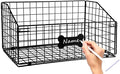 Geyecete Toy box for dogs large Dog Toy organizer Pet wire folding basket dog toy container dog toy box -Can be Personalized-Cat and Puppy-Black