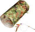 iCAGY Cat Tunnel for Indoor Cats Interactive, Rabbit Tunnel Toys, Pet Toys Play Tunnels for Cats Kittens Rabbits Puppies Crinkle Pop Up Camouflage Green 20"