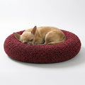 Muddy Mat® Cloud K-9 Bed for Dogs & Cats, Soft & Relaxing Donut Dog Bed, Chenille Material, Removable Cover, Washable & Dryer Safe–Red Small(25'x25')
