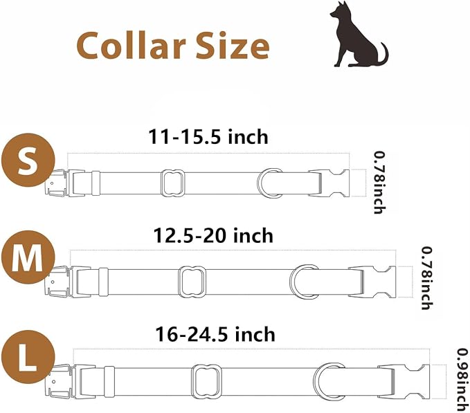 Silicone Dog Collar and Leash Set, Waterproof & Odor-Proof Puppy Collar for Small Dogs, Soft Flexible Leather-Look Dog Collars, Durable Thick Adjustable Pet Collar (Blue, Small (11-15.5" Neck))