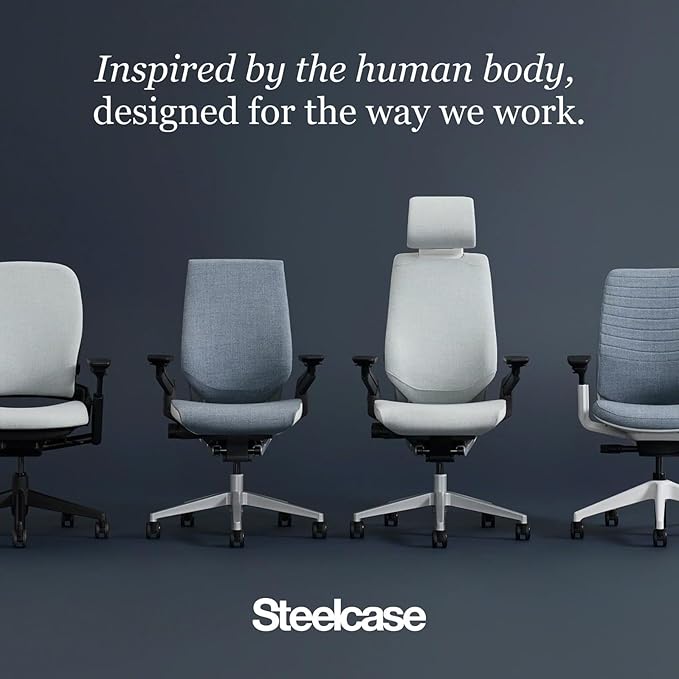 Steelcase Series 2 Office Chair - Ergonomic Work Chair with Wheels for Hard Flooring - with Back Support, Weight-Activated Adjustment & Arm Support - Adjustable Rolling Chairs for Desk - Graphite