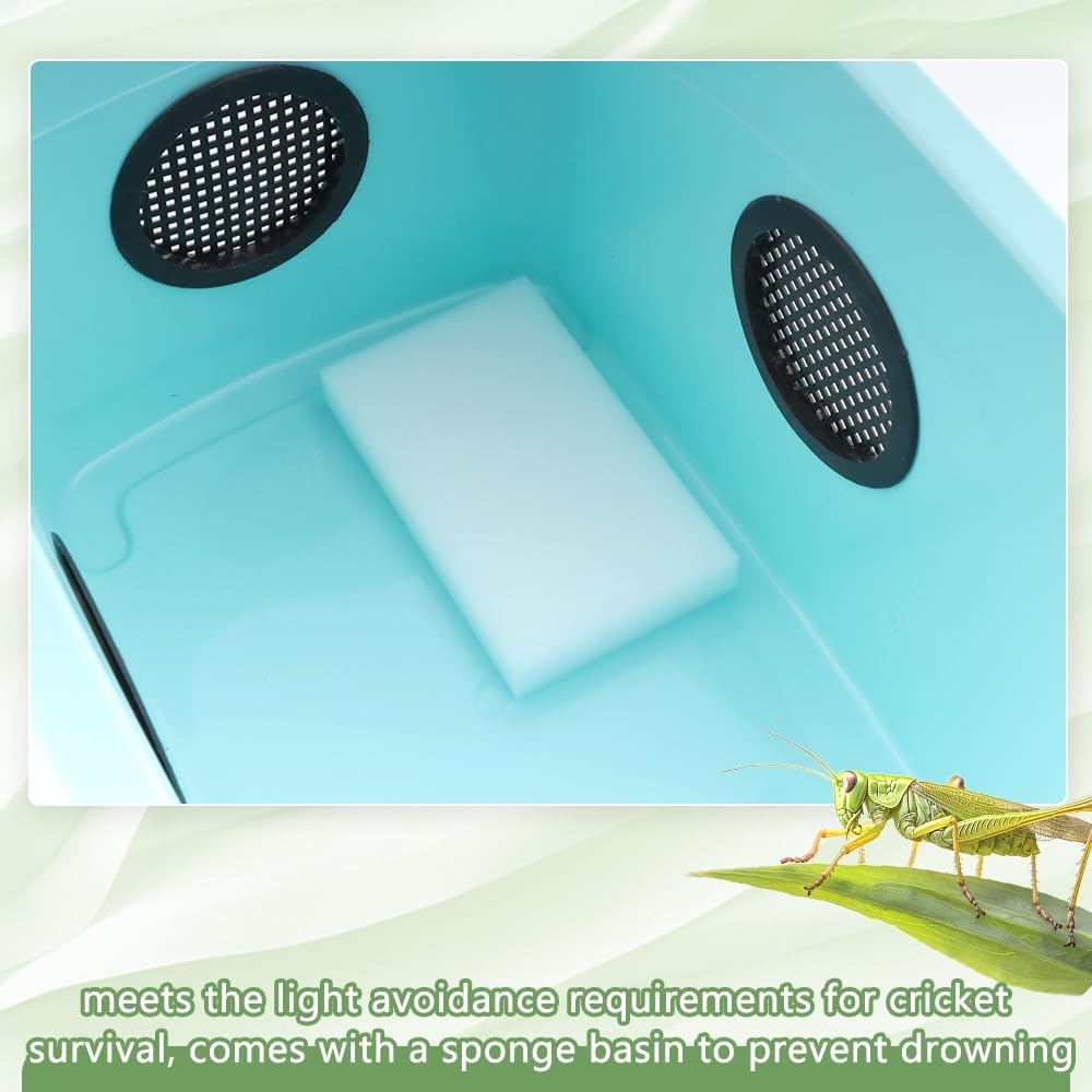 1 Pack Cricket Breeding Box Insect Keeper Reptile Feeding Box for Reptile Bearded Dragon Leopard Gecko Lizard Frog Snake