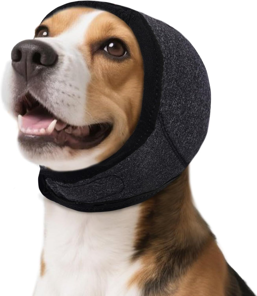 Dog Calming Hoodie, Dog Ear Muffs Noise Protection & Anxiety Relief, No Shake Ear Wraps for Dogs Quiet Ears Cover Headband for Fireworks Grooming Swimming Bathing Force Drying
