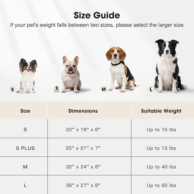 MIXJOY Dog Bed Medium Size Dog, Washable Medium Dogs Bed with Removable Cover, Soft Rectangle Doggy Ded Fluffy Plush Faux Fur Pet Bed with Anti-Slip Bottom, 30"x24"x8",Brown