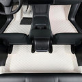 Add Personalized Text/Photo Floor Mats White Customized Full Set Custom Fit Floor Mats Compatible with Cars, SUV, Seda, Pickup, Truck, Electric Vehicles Car All-Weather Floor Liner(White)