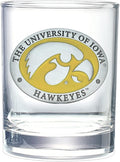 Heritage Pewter University of Iowa Collector's Double Old Fashion Glass | Double Rocks Drinkware 14 OZ | Expertly Crafted Pewter