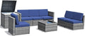 HAPPYGRILL 8 Pieces Patio Furniture Set Outdoor PE Rattan Conversation Set with Storage Box, Sectional Wicker Sofa Set with Coffee Table and Cushions for Garden Backyard