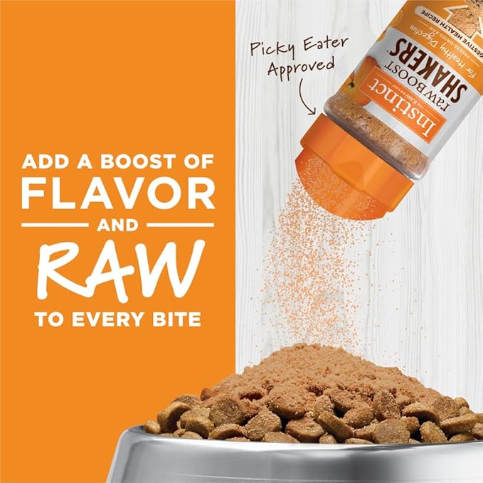 Instinct Raw Boost Shakers, Freeze-Dried Powder, Cat Food Topper, Chicken - Gut Health, 5.5 oz. Bottle