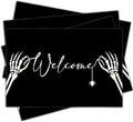 Halloween Skeleton Placemats Set of 4, 12x18 Inch Welcome Decorative Table Mats, Washable Heat Resistant Place Mats for Kitchen Dining Table, Spooky Themed Decoration for Home-B12