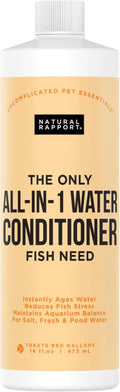 Aquarium Water Conditioner - All-in-1 Fish Tank Dechlorinator - Removes Ammonia, Nitrite, Chlorine & Chloramine, Detoxifies Heavy Metals - Freshwater & Saltwater - Treats 960 Gallons (16 fl oz)