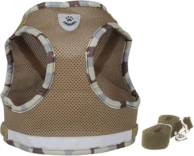 FEimaX Dog Harness and Leash Set for Walking, Soft Mesh Adjustable Easy Control Lightweight Cat Vest Harnesses with Reflective Strips, Escape Proof Small Dogs Cats Vests
