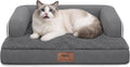 Orthopedic Dog Sofa Bed with Bolster for Small Dogs Cats | Pillow Support for Neck Relief, Egg Crate Foam, Waterproof Liner, Anti-Slip Bottom, Removable Bolster Cover, 20 x 15 Inch