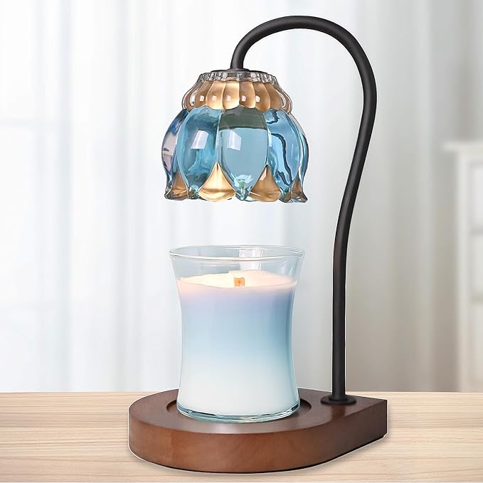 Candle Warmer Lamp Christmas Gifts - Birthday Gifts for Women Mom, Compatible with All Jar Candles, Wax Melt for Candle Home Decor, Modern Farmhouse Decor, Candle Warmer Timer SkyBlue