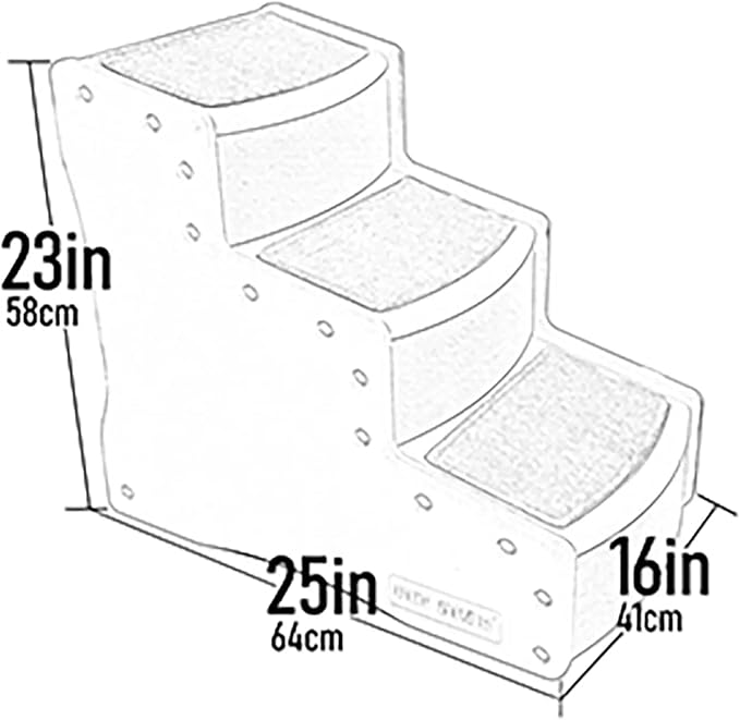 Pet Gear Easy Step III Pet Stairs, Caramel | 3 Step, For Cats/Dogs, Removable Washable Carpet Treads, Supports 150 Pounds, No Tools Required