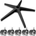 Sytopia 28" Office Chair Base Replacement with Wheels (Set of 5), 2600 lbs Heavy Duty Gaming Desk Chair Base, Smooth & Quiet Casters, Black