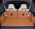 Compatible with BMW X7 2+2+2 Seater Trunk Mat Cargo Cover Dog Liner Boot Liner Full Coverage XPE Leather 3D Laser Measured (Trunk Mat+3rd Row Backrest Mat+Both Sides Panel) (Brown