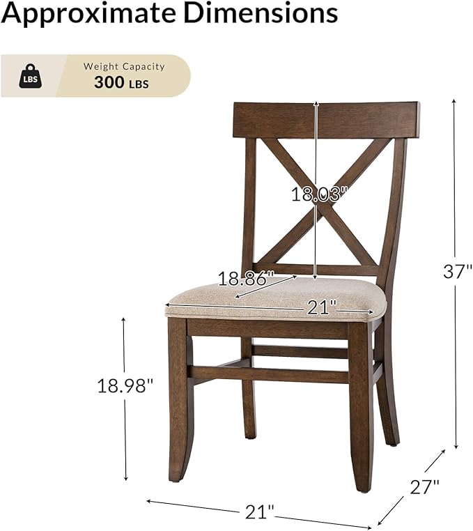 Wood Dining Chairs Set of 6, Modern Farmhouse Kitchen Dining Room Chair, Upholstered Dinner Chair with Back Wood Legs for Restaura, Cofe and Hotel Walnut