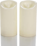 CANDLE CHOICE Waterproof Outdoor Battery Operated Flameless Candles with Timer Flickering Plastic Resin Electric LED Pillar Lights for Lantern Patio Garden Wedding Party Decorations 3x6 Inches 2 Pack