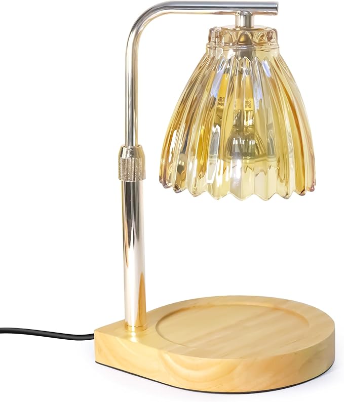 Candle Warmer Lamp Dimmable Wax Melt Warming Lamp with Timer Scented Wax Candle in Jar During Bathing & Yoga & Meditation with 2 Bulbs Home Decor Gift for Female (Pleated Skirt)
