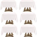 Square Tablecloth 52 x 52 Inch White 6 Pack Tablecloths Stain-Wrinkle Resistant Washable Polyester Table Cloths for Holiday, Buffet Parties, and Weddinge