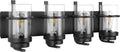 Bathroom Vanity Light Fixtures,4 Lights Matte Black Vanity Lights, Industrial Black Wall Sconces 4 Lights,Farmhouse Bathroom Lights(Bulbs not Included)