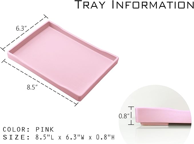 Small Pink Mini Serving Tray (8.5 x 6.3 inch) for Serving Accessory, Spa, Coffee, Drinks, Wine, Tea, Bar, Party, Seasoning, Perfume or Display Use.
