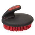 Weaver Equine Palm-Held Fine Curry with Small Rubber Bristles, Red/Black