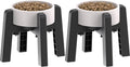 Dog Bowl Stand with Adjustable Width [2 Pack, Stand Only] | Elevated Pet Water & Food Bowl for Medium Dogs, Stable and Anti-Slip Raised Bowl