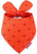 LunaMarie - Luxury Pet Birthday Bandanas -Premium & Silky Poly Fabric | 100% Handmade | Custom Shape Dual Layered (Ember, X-Small)