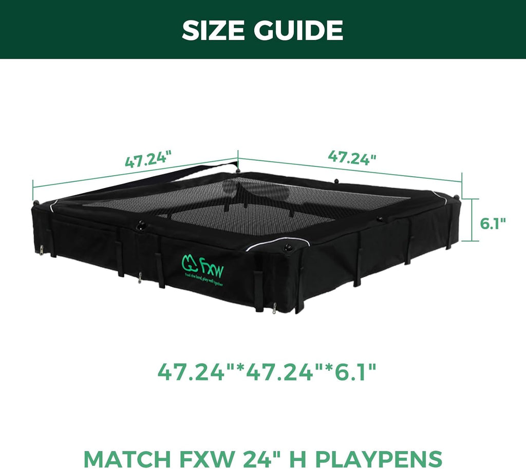 FXW Homeplus Unleashed Indoor Dog Playpen - Stress-Free and Safe Play, Heavy Duty 24 Inch 8 Wire Panels with Playpen Cover for Puppy and Small Dogs, Black│Patented