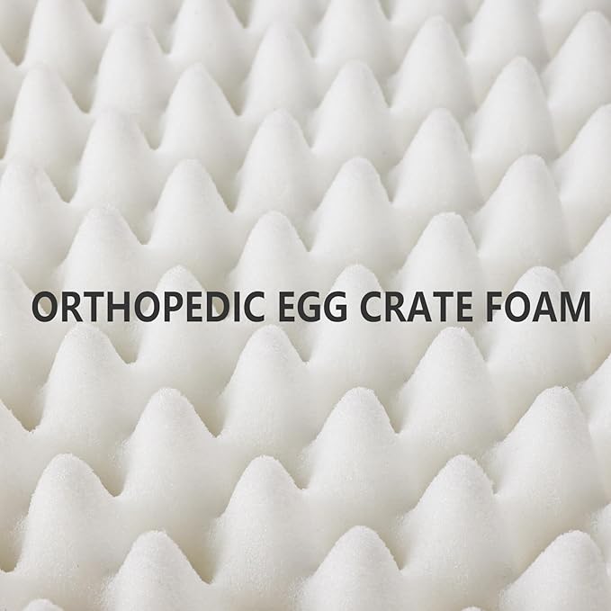 Patas Lague Orthopedic Large Dog Bed Washable Pet Sofa Mat 56''X40'' Ivory | Egg-Crate Foam Dog Couch For Large Sized Dogs, Waterproof Removable Cover, Soft Pet Crate Bed With Nonskid Bottom