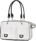 Pet Carrier Fashion Dog Carrier Purse Leather Tote Handbag Bag for Small Puppies Dogs Cat Small Animals Soft TSA Airline-Approved (White)