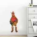 Cool Cowboy Chicken Wall Stickers Peel and Stick, Chicken Lover Gifts Window Stickers Removable, Funny Farm Chicken Wall Decals Decor, Weird Gifts for Friends