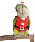 Bird Clothes Birds Flight Suit, Christmas Hoodie for Parrots Cockatiel Sun Conure Christmas Party Cosplay Photo Prop Bird Shirt Small Animals Apparel (Without Diaper,Necked Parakeet)