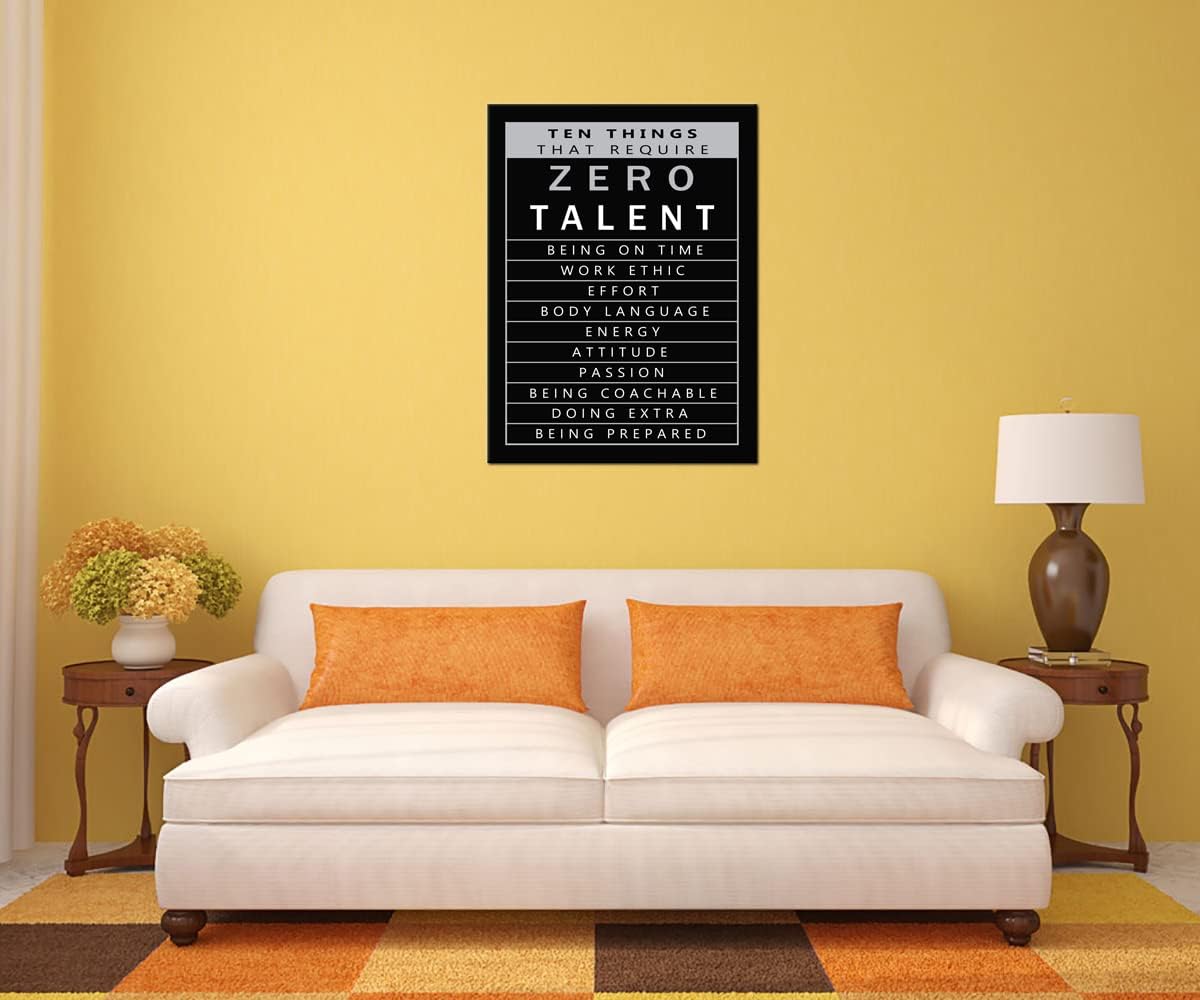 Inspirational Wall Art Ten Things That Require Zero Talent Quote Motivational Canvas Poster Painting Prints Wall Pictures for Living Room Office Home Decor Framed Artwork [30''W x 40''H]