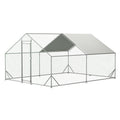 Large Metal Chicken Coop, Walk-in Chicken Run,Galvanized Wire Poultry Chicken Hen Pen Cage, Rabbits Duck Cages With Waterproof And Anti-Ultraviolet Cover For Outside 10 L X 13 W X 6.56 H