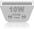 10W Wide Pet Dog Grooming Detachable Blades,Compatible with Andis,Oster A5,Wahl KM10 Clippers,Cut Length 1/16"(1.5mm),Fit for Larger Animals