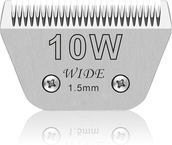 10W Wide Pet Dog Grooming Detachable Blades,Compatible with Andis,Oster A5,Wahl KM10 Clippers,Cut Length 1/16"(1.5mm),Fit for Larger Animals