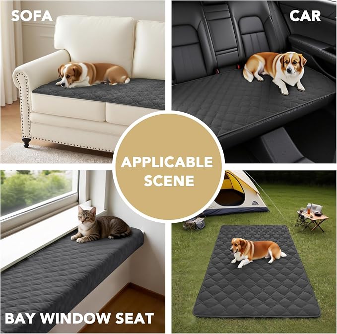 H.VERSAILTEX Chenille Couch Cover for Dogs Washable Soft Fuzzy Chaise Cover Sectional Couch Covers for L Shaped Sofa Both Left/Right Thick Pet Couch Cover Protector Non-Slip(Grey, 34" x 68")