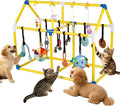 Liitrton Puppy Play Gym for Small Dogs & Kittens, Large PVC Yellow Frame | Indoor Puppy Jungle Gym with 14 Hanging Enrichment Toys, Reduce Puppy & Cats Boredom
