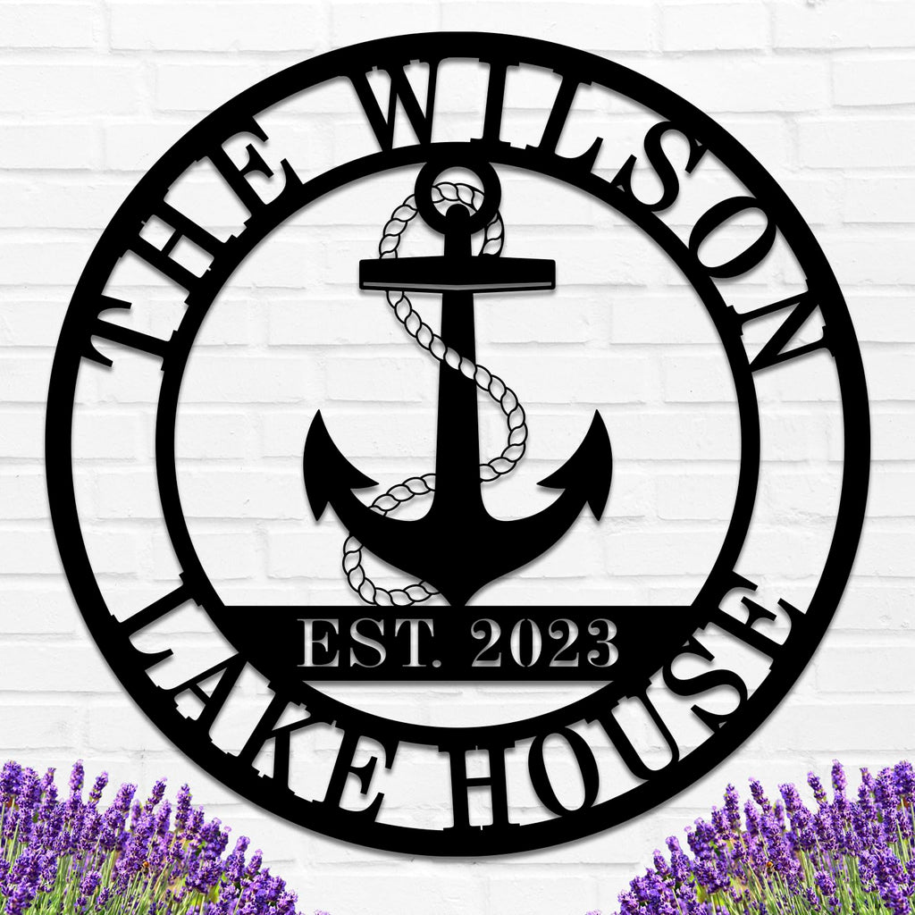 Personalized Lake House Decor, Custom Nautical Wall Decor, Nautical Decor for Home, Beach House Decor, Outdoor Nautical Decor, Outdoor Metal Lake House Signs, Lake House Gifts