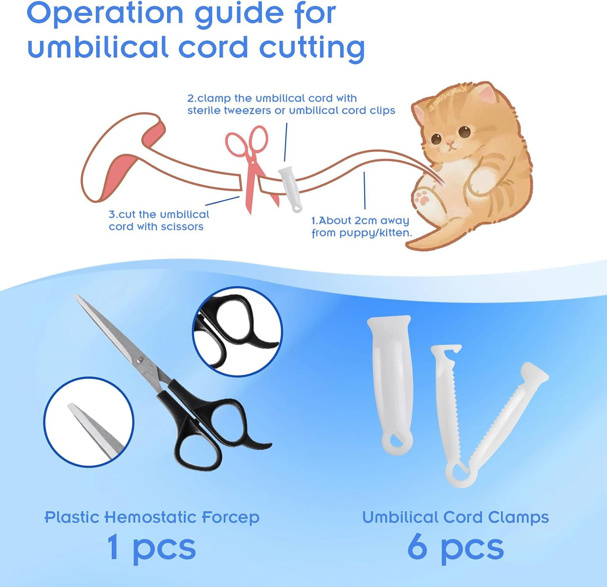 Puppy Kitten Whelping Kit,Birthing Supplies for Newborn Puppies and Kittens for Keeping Kitten Dogs Cats Feeding Sets Supplies Includes Whelping Collars Record