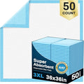 AAY Disposable Bed Pads 36" x 36" (50 Count) , Extra Large Heavy Duty Incontinence Underpads, Super Absorbent 3XL Chucks Pee Pads for Adults, Kids, Pets, Puppy Training