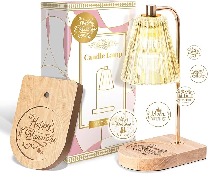 Marycele Wedding Gifts for Couples 2025, Candle Warmer Lamp for Engagement Gifts, Bridal Shower Present, Wedding Registry Gifts for Newly Wed Bride and Groom, Candle Wax Warmer Lamp