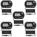 5Pcs Digital Aquarium Thermometer with Water-Resistant Sensor Probe and Suction Cup - Fahrenheit/Celsius (/) LCD Display