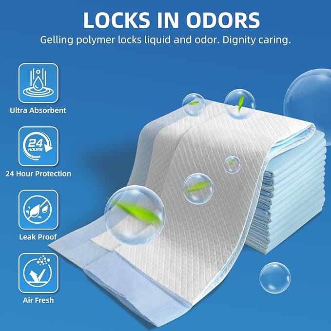 SOFYFINE 100 Count Extra Large Chucks 36"x36" Thicken Elderly Adults Incontinence Bed Pads Disposable, Heavy Duty Absorbency Underpads Waterproof, XXL Extra Large Puppy Pee Training Pad