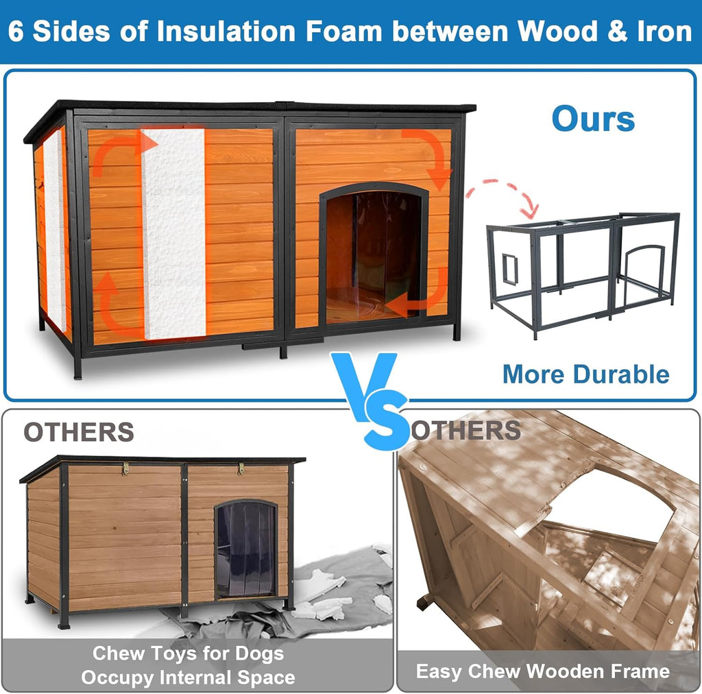 Extra Large Dog House Outdoor 59.1" L Outside. A. Chosen for real quality, not just packaging.