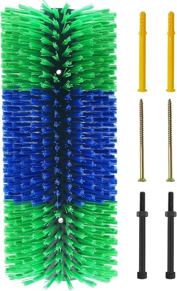 Livestock Scratching Brush Horse Massage Grooming Brushes with 4 Screws for Goat,Cattle,Cow,Sheep, Horses,Pigs and Other Animal Back Scratching